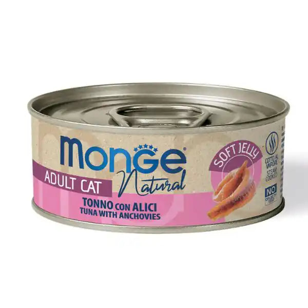 Monge Natural Adult cottura al vapore in Jelly 80 gr  Tonno con alici bauzaarit.myshopify.com