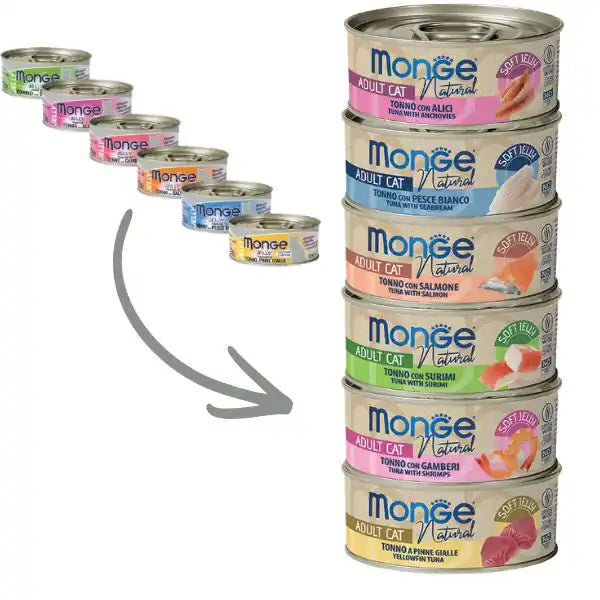 Monge Natural Adult cottura al vapore in Jelly 80 gr   bauzaarit.myshopify.com