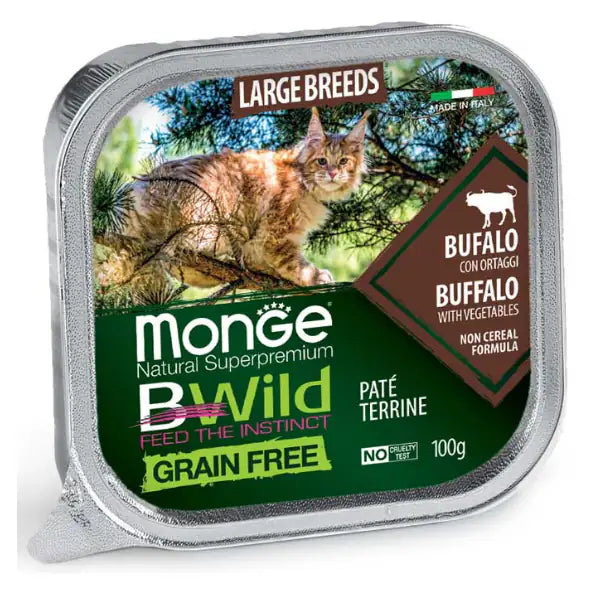 Monge Natural Super Premium Bwild Grain Free Cat 100 gr  Bufalo con ortaggi bauzaarit.myshopify.com