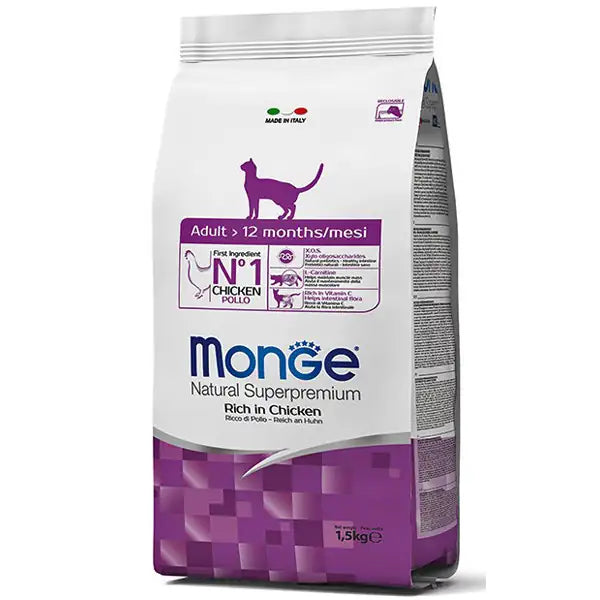 Monge Natural Superpremium Adult Cat Ricco in Pollo  1,5 kg bauzaarit.myshopify.com