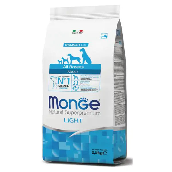 Monge Natural Superpremium All Breeds Adult Monoprotein Light Salmone con Riso   bauzaarit.myshopify.com