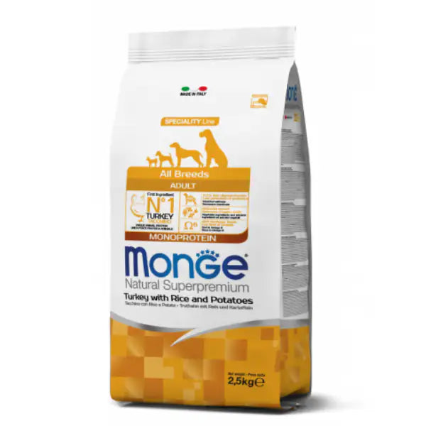 Monge Natural Superpremium All Breeds Adult Monoprotein Tacchino con Riso e Patate  12 kg bauzaarit.myshopify.com