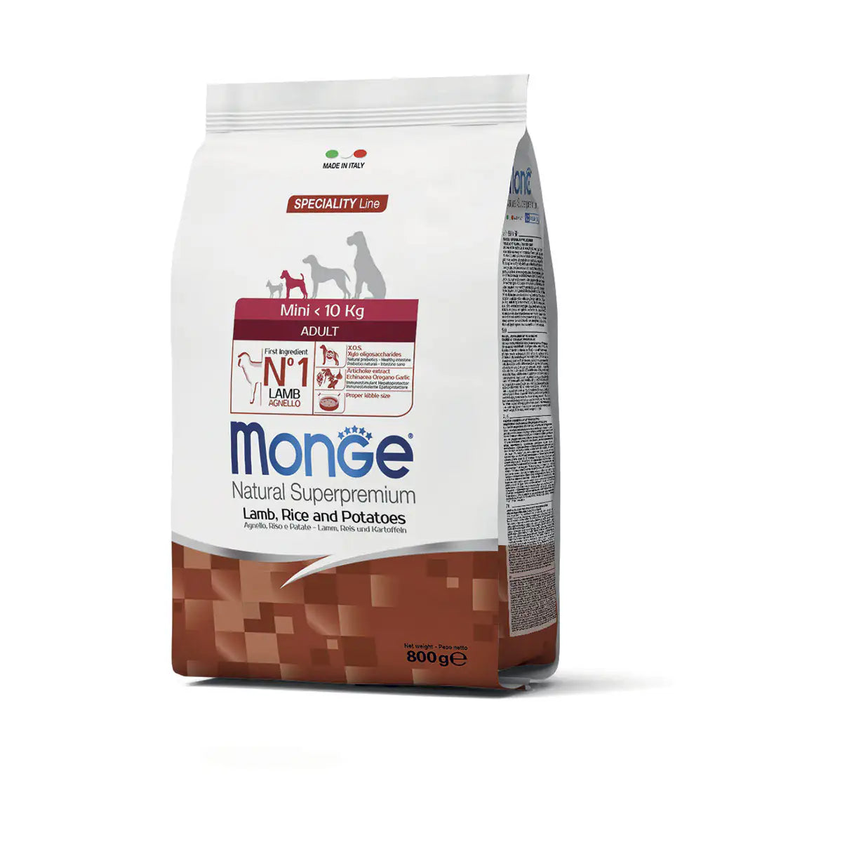 Monge Natural Superpremium Mini Adult Monoprotein Agnello con Riso e Patate  800 gr bauzaarit.myshopify.com