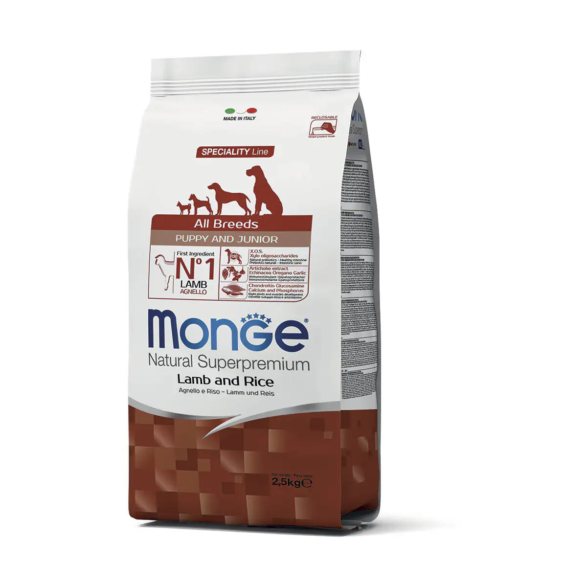 Monge Monge Natural Superpremium All Breeds Puppy & Junior Agnello con Riso ...