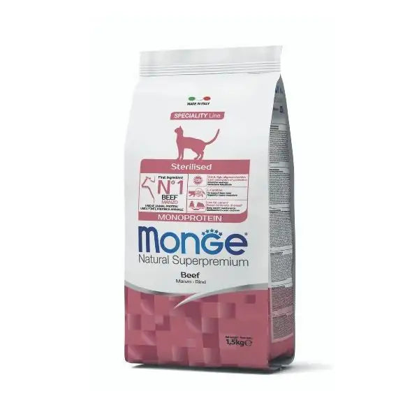 Monge Natural Superpremium Sterilised Monoprotein con Manzo  1,5 kg bauzaarit.myshopify.com