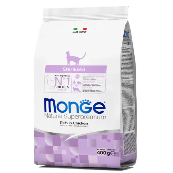 Monge Natural Superpremium Sterilised Ricco di Pollo  400 gr bauzaarit.myshopify.com