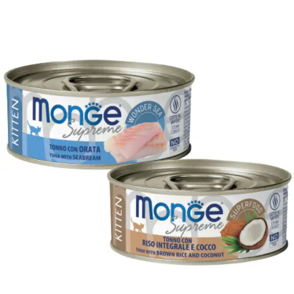 Monge Supreme Kitten in salsa lattina da 80 gr   bauzaarit.myshopify.com