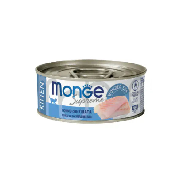 Monge Supreme Kitten in salsa lattina da 80 gr   bauzaarit.myshopify.com