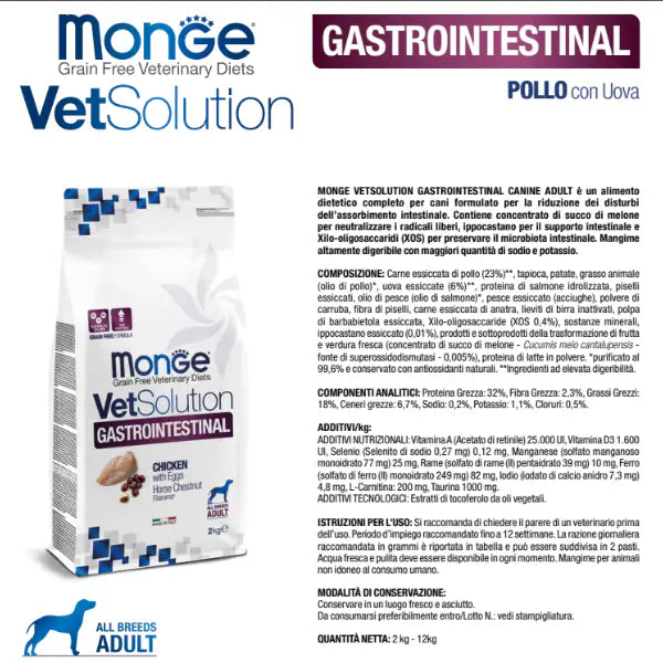 Monge VetSolution Canine Gastrointestinal Grain Free Adult Pollo   bauzaarit.myshopify.com