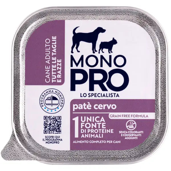 Monopro lo specialista Adult All Breeds Patè Grain Free 150 gr  Cervo bauzaarit.myshopify.com