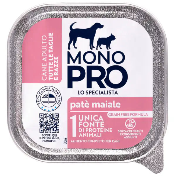 Monopro lo specialista Adult All Breeds Patè Grain Free 150 gr  Maiale bauzaarit.myshopify.com