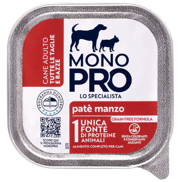 Monopro lo specialista Adult All Breeds Patè Grain Free 150 gr  Manzo bauzaarit.myshopify.com
