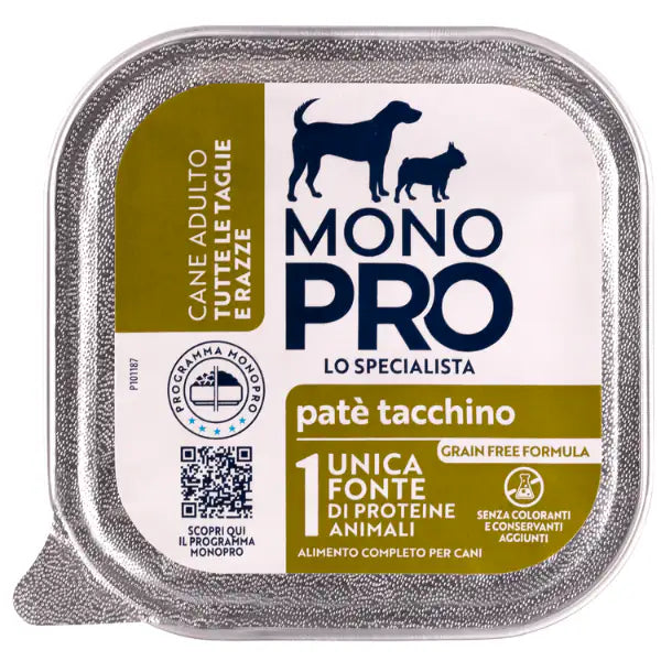 Monopro lo specialista Adult All Breeds Patè Grain Free 150 gr  Tacchino bauzaarit.myshopify.com