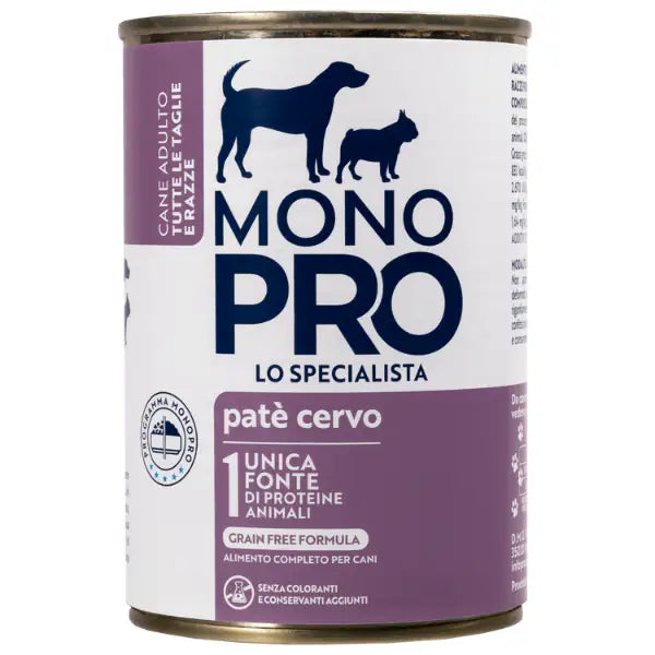 Monopro lo specialista Adult All Breeds Patè Grain Free 400 gr  Cervo bauzaarit.myshopify.com