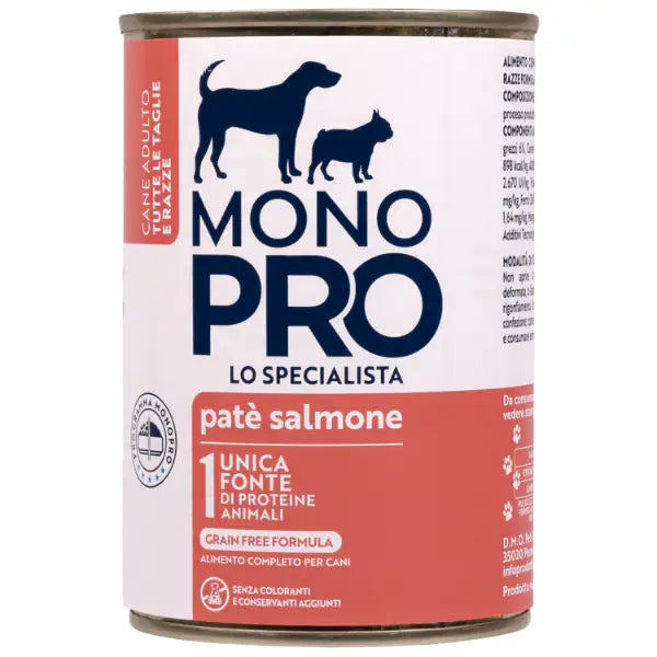 Monopro lo specialista Adult All Breeds Patè Grain Free 400 gr  Salmone bauzaarit.myshopify.com