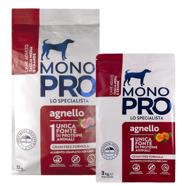 Monopro lo specialista Adult Medium/Large Grain Free Agnello   bauzaarit.myshopify.com