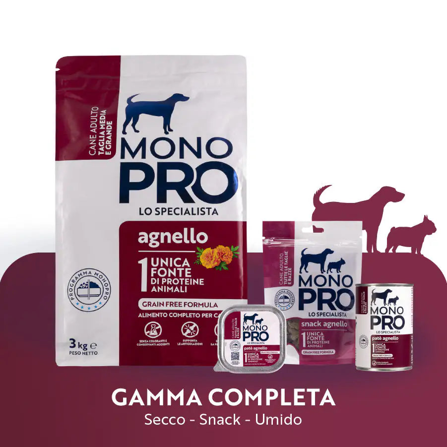 Monopro lo specialista Adult Medium/Large Grain Free Agnello   bauzaarit.myshopify.com