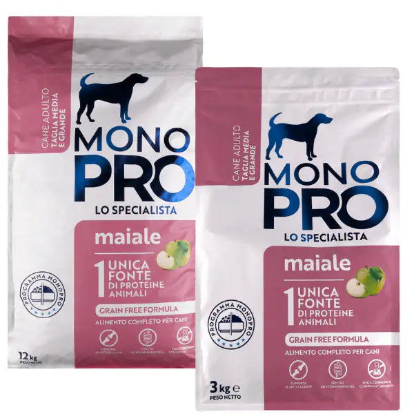 Monopro lo specialista Adult Medium/Large Grain Free Maiale   bauzaarit.myshopify.com