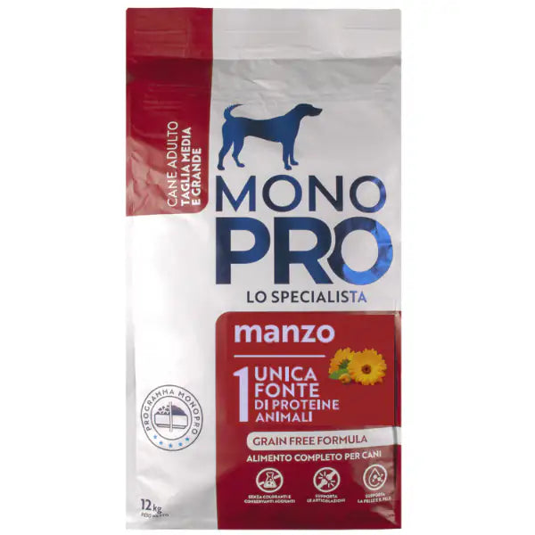 Monopro lo specialista Adult Medium/Large Grain Free Manzo   bauzaarit.myshopify.com