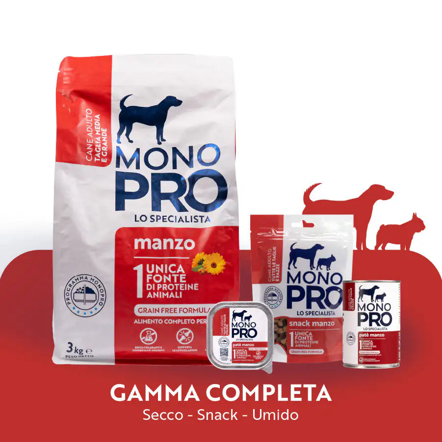 Monopro lo specialista Adult Medium/Large Grain Free Manzo   bauzaarit.myshopify.com
