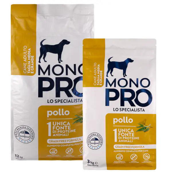 Monopro lo specialista Adult Medium/Large Grain Free Pollo   bauzaarit.myshopify.com