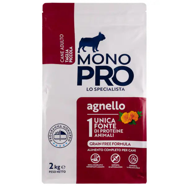 Monopro lo specialista Adult Mini Grain Free Agnello  2 kg bauzaarit.myshopify.com