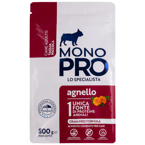 Monopro lo specialista Adult Mini Grain Free Agnello  800 gr bauzaarit.myshopify.com