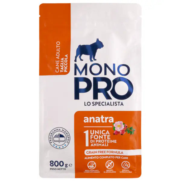 Monopro lo specialista Adult Mini Grain Free Anatra  800 gr bauzaarit.myshopify.com