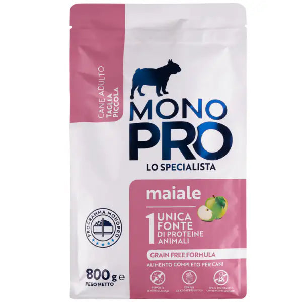 Monopro lo specialista Adult Mini Grain Free Maiale  800 gr bauzaarit.myshopify.com