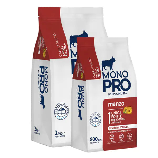 Monopro lo specialista Adult Mini Grain Free Manzo   bauzaarit.myshopify.com