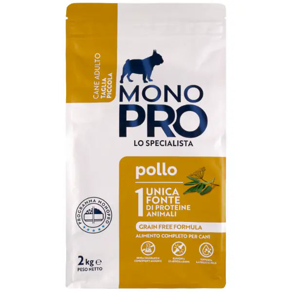 Monopro lo specialista Adult Mini Grain Free Pollo  2 kg bauzaarit.myshopify.com