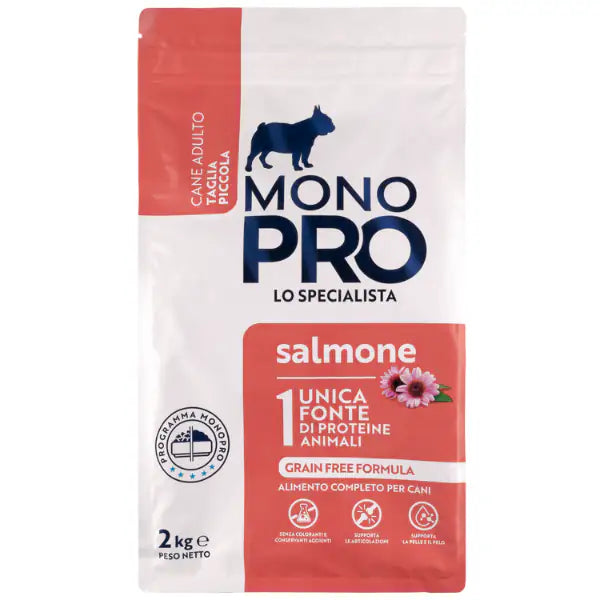 Monopro lo specialista Adult Mini Grain Free Salmone  2 kg bauzaarit.myshopify.com