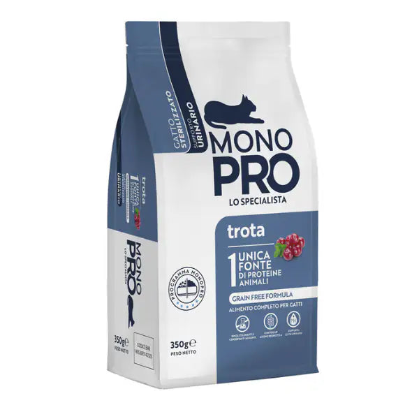 Monopro lo specialista Cat Adult Sterilised Grain Free Urinary Trota  350 gr bauzaarit.myshopify.com