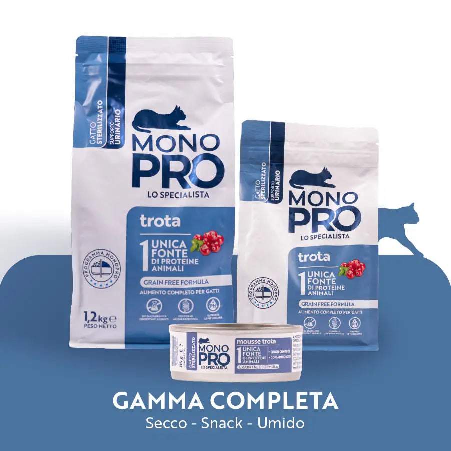 Monopro lo specialista Cat Adult Sterilised Grain Free Urinary Trota   bauzaarit.myshopify.com
