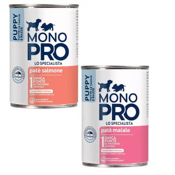 Monopro lo specialista Puppy All Breeds Patè Grain Free 400 gr   bauzaarit.myshopify.com