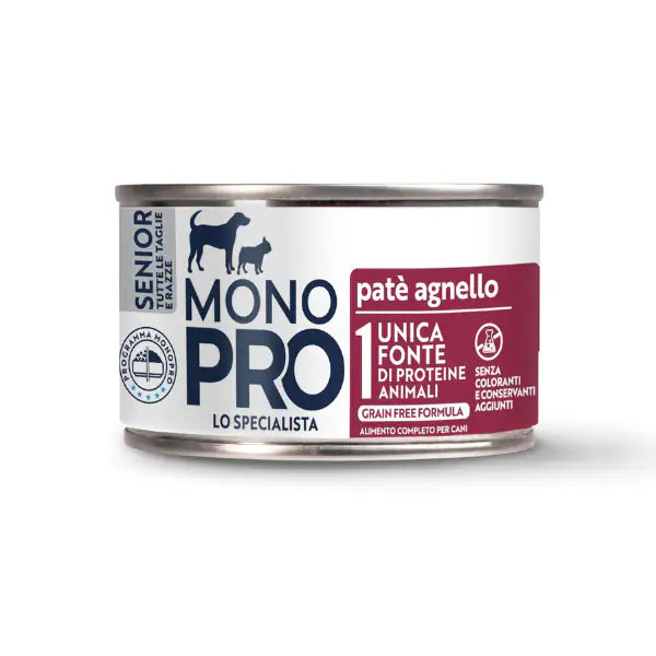 Monopro lo specialista Senior All Breeds Patè 150 gr  Agnello bauzaarit.myshopify.com