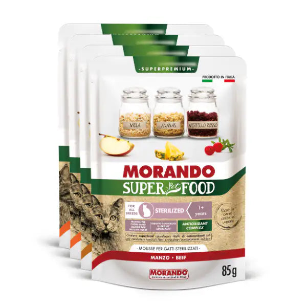 Morando SuperPetFood Cat Adult Sterilized Mousse 85 gr   Bauzaar.it