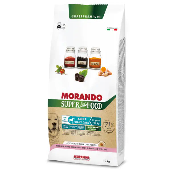 Morando SuperPetFood Dog Adult Medium Maiale e riso   Bauzaar.it