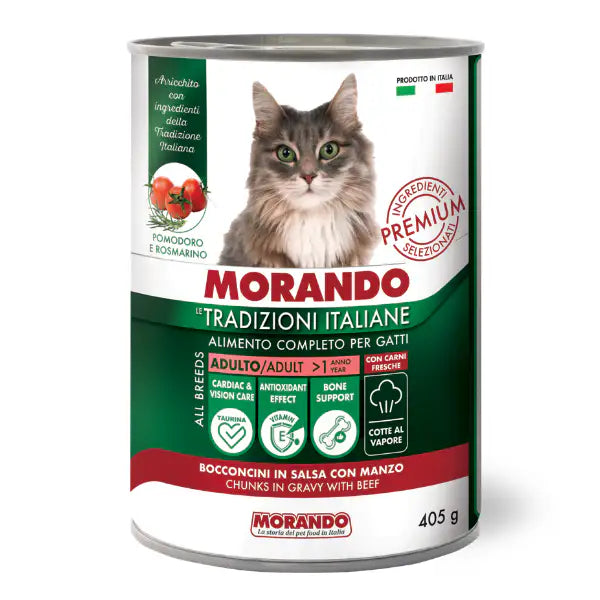 Morando Tradizioni Italiane Cat Adult Bocconcini in salsa 405 gr  Manzo Bauzaar.it
