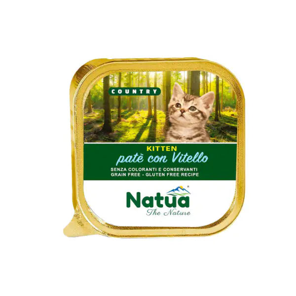 Natua Country Cat Kitten Patè Grain Free 100 gr  Vitello bauzaarit.myshopify.com