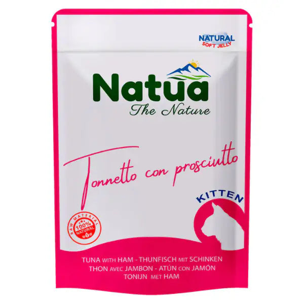 Natua Natural Cat Kitten in Jelly cottura al vapore 70 gr  Tonnetto e prosciutto bauzaarit.myshopify.com