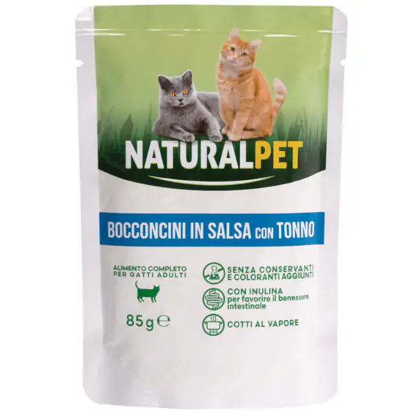 NaturalPet Cat Adult Bocconcini in salsa 85 gr  Tonno bauzaarit.myshopify.com
