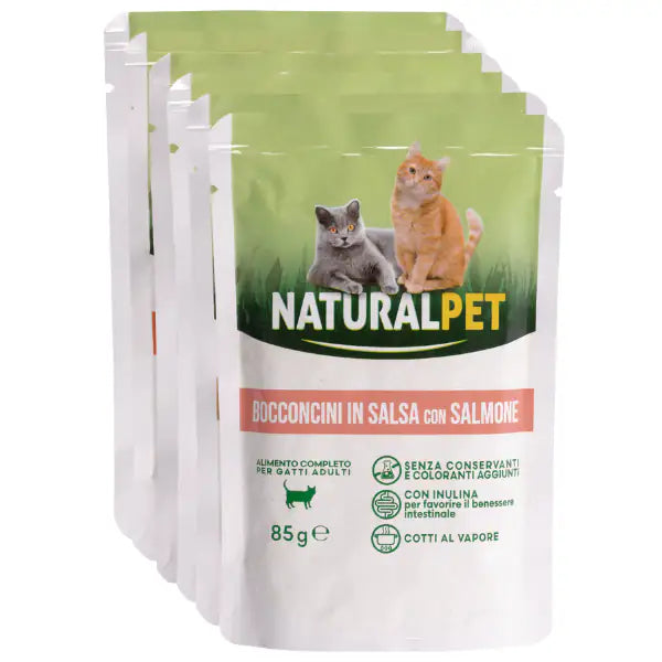 NaturalPet Cat Adult Bocconcini in salsa 85 gr   bauzaarit.myshopify.com