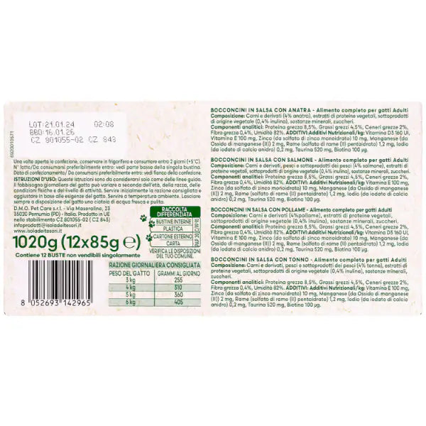 NaturalPet Cat Adult Bocconcini in salsa multipack 12x85 gr   bauzaarit.myshopify.com