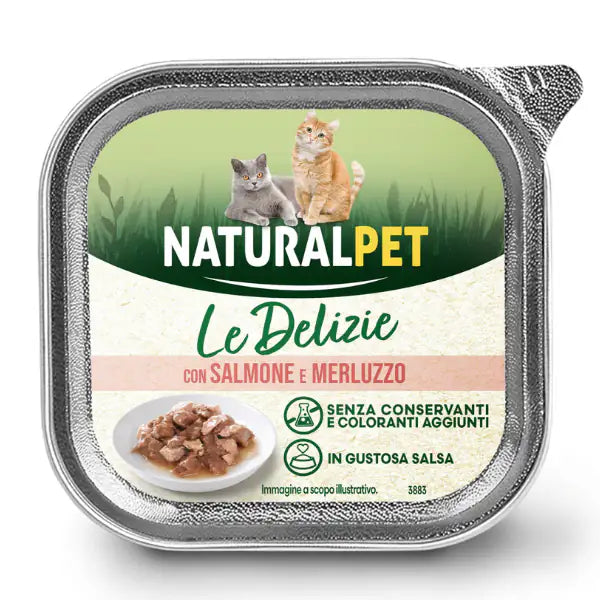 NaturalPet Cat Adult Le Delizie bocconcini in gustosa salsa 85 gr  Salmone e merluzzo bauzaarit.myshopify.com