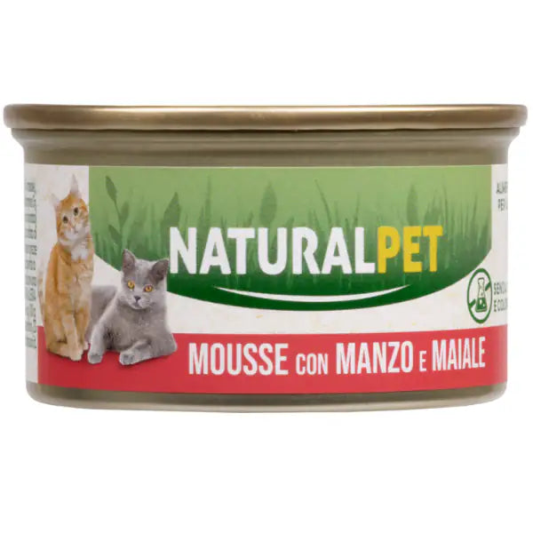NaturalPet Cat Adult Mousse 85 gr  Manzo e maiale bauzaarit.myshopify.com