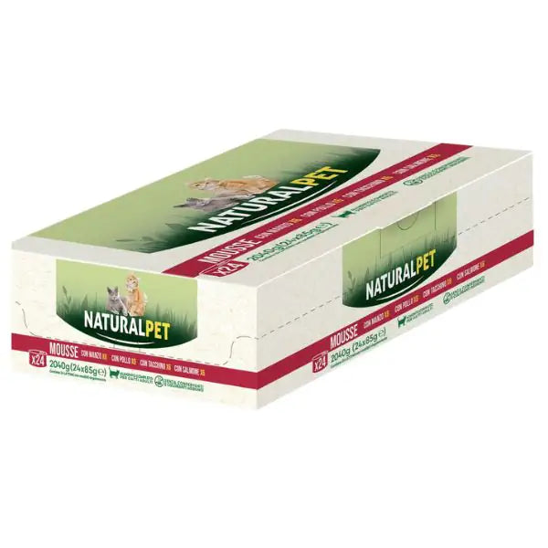 NaturalPet Cat Adult Mousse multipack 24x85 gr  6x Manzo 6x Pollo 6x Tacchino 6x Salmone bauzaarit.myshopify.com