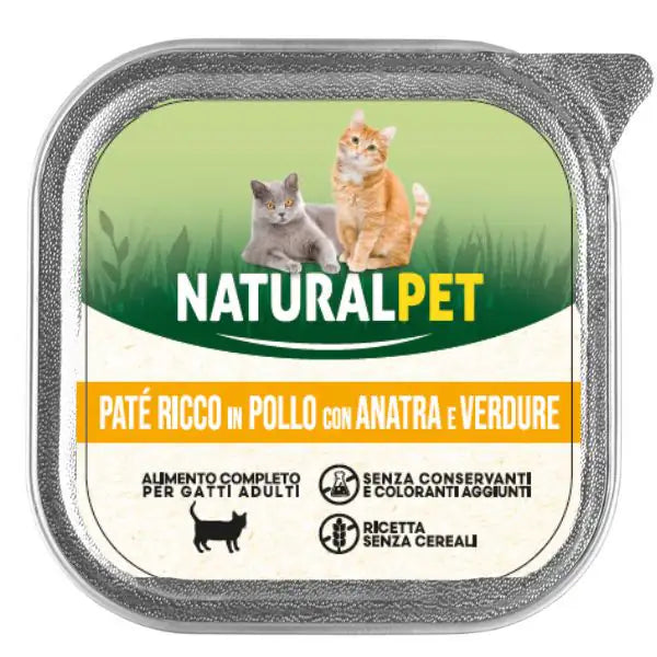 NaturalPet Cat Adult Patè Grain Free 100 gr  Anatra, pollo e verdure bauzaarit.myshopify.com