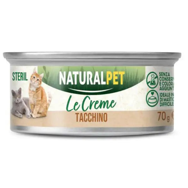 NaturalPet Cat Adult Sterilised le Creme 70 gr  Tacchino Bauzaar.it