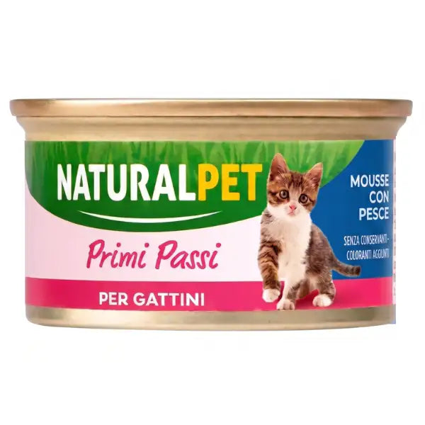 NaturalPet Cat Kitten Primi Passi Mousse 85 gr  Pesce Bauzaar.it